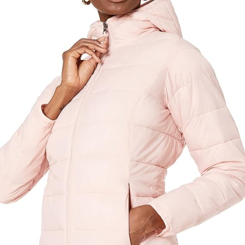Women's Lightweight Water-Resistant Packable Hooded Puffer Coat (XS)